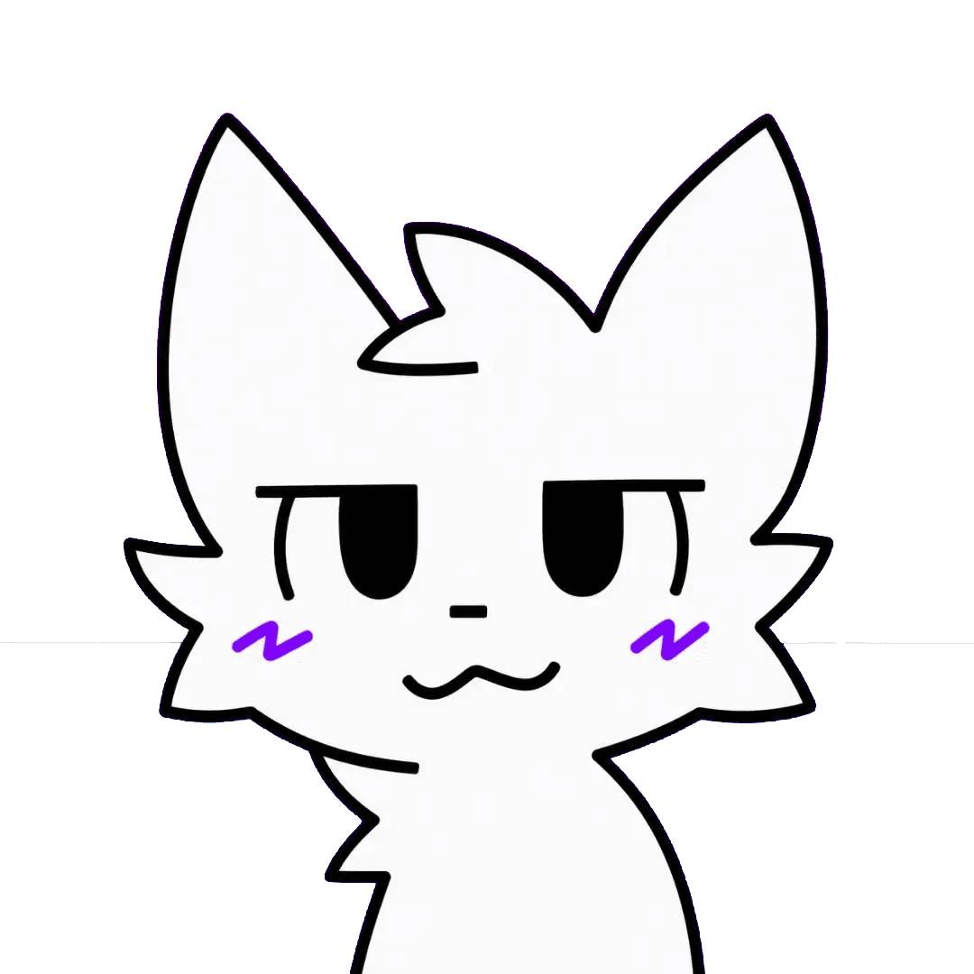 silly cat with purple blushes :3